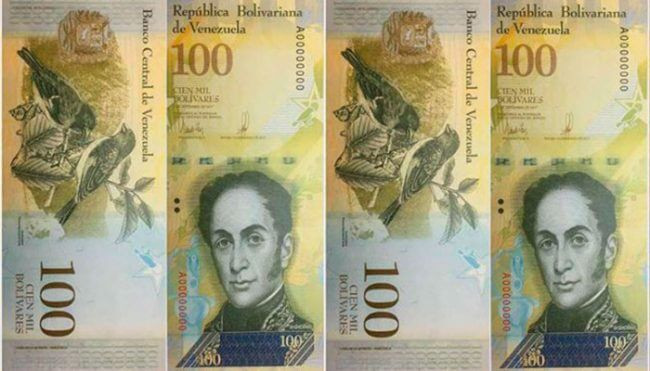 Cien mil bolivares venezuela