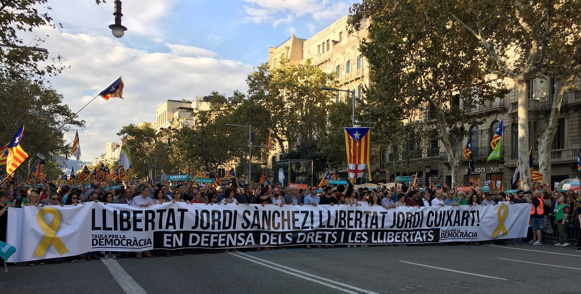 Manifestacio llibertat jordis i contra el 155