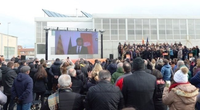 Puigdemont videoconferencia en st julia de ramis