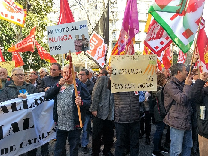 Manifestación pensiones pensionistas barcelona 16042018