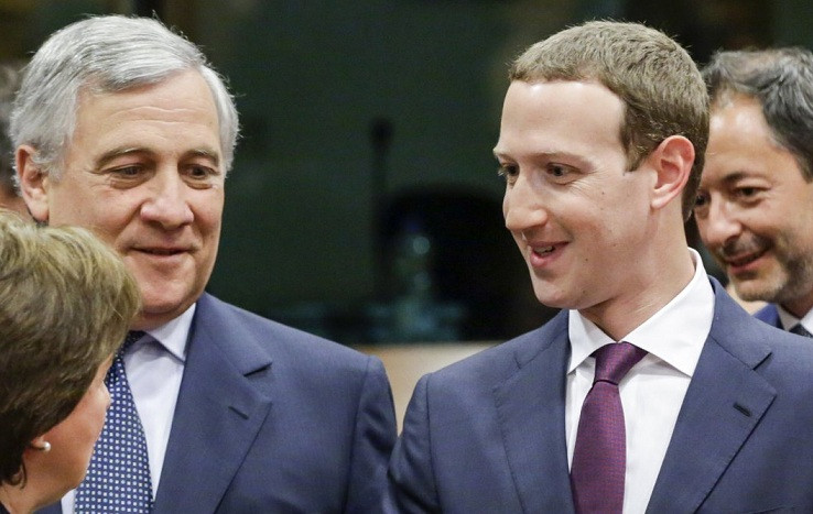 Zuckerberg parlamento europeo tajani 22 05 2018