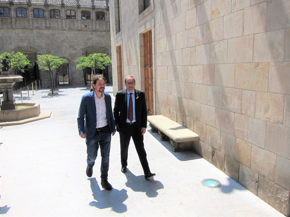 Iglesias y torra en el palau de la generalitat