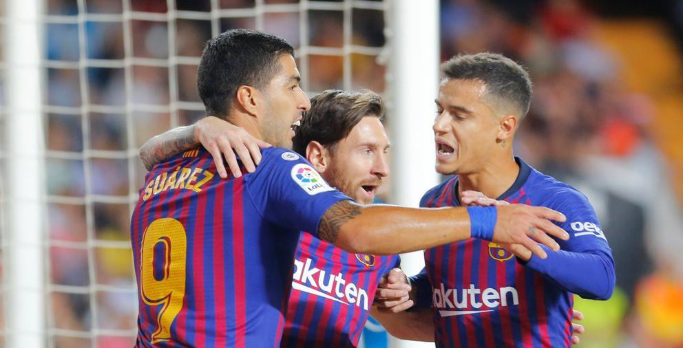 Suarez messi coutinho valencia barça liga reuters