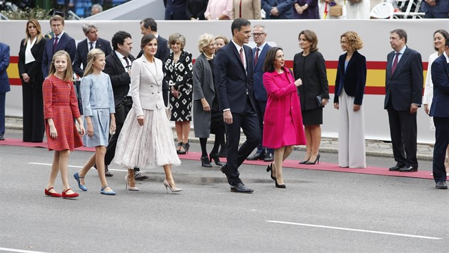 Pedro Sánchez en el desfile del 12 de octubre