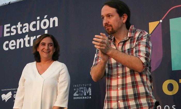 La alcaldesa A.Colau y P.Iglesias en una imagen de archivo Ricardo Rubio Europa Press