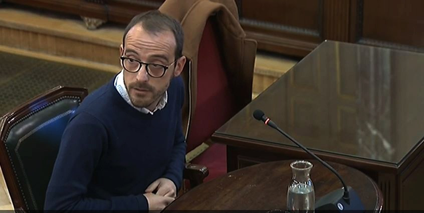 Jaume Mestre durante su declaración como testigo en el juicio del procés