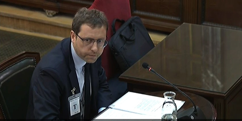 Albert Royo Mariné durante su declaración como testigo en el juicio del procés