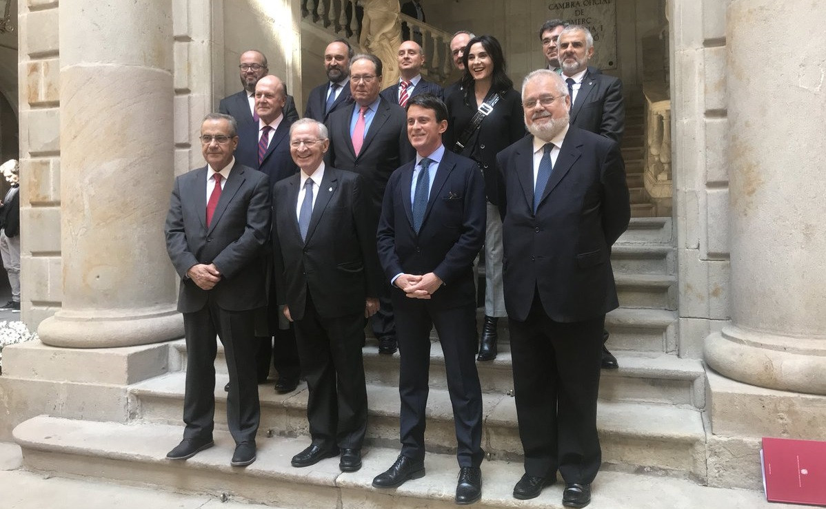 Manuel Valls con Miquel Valls y Celestino Corbacho