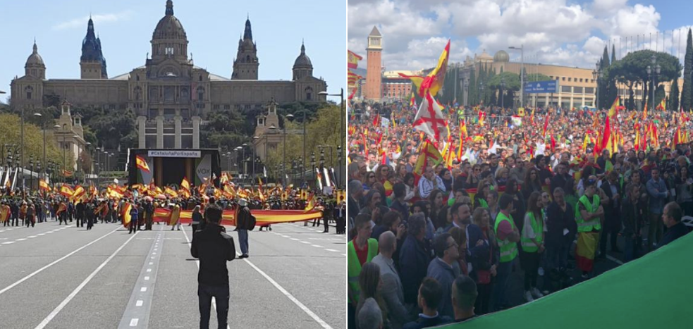 Dos perspectivas diferentes de la concentración de Vox en Barcelona