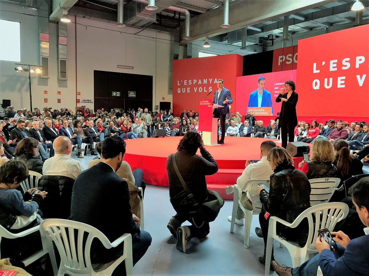 EuropaPress 2033841 Pedro Sánchez (PSOE) en un acto en Tarragona