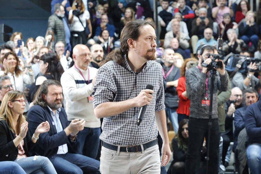 Pablo Iglesias interviene en un mitin