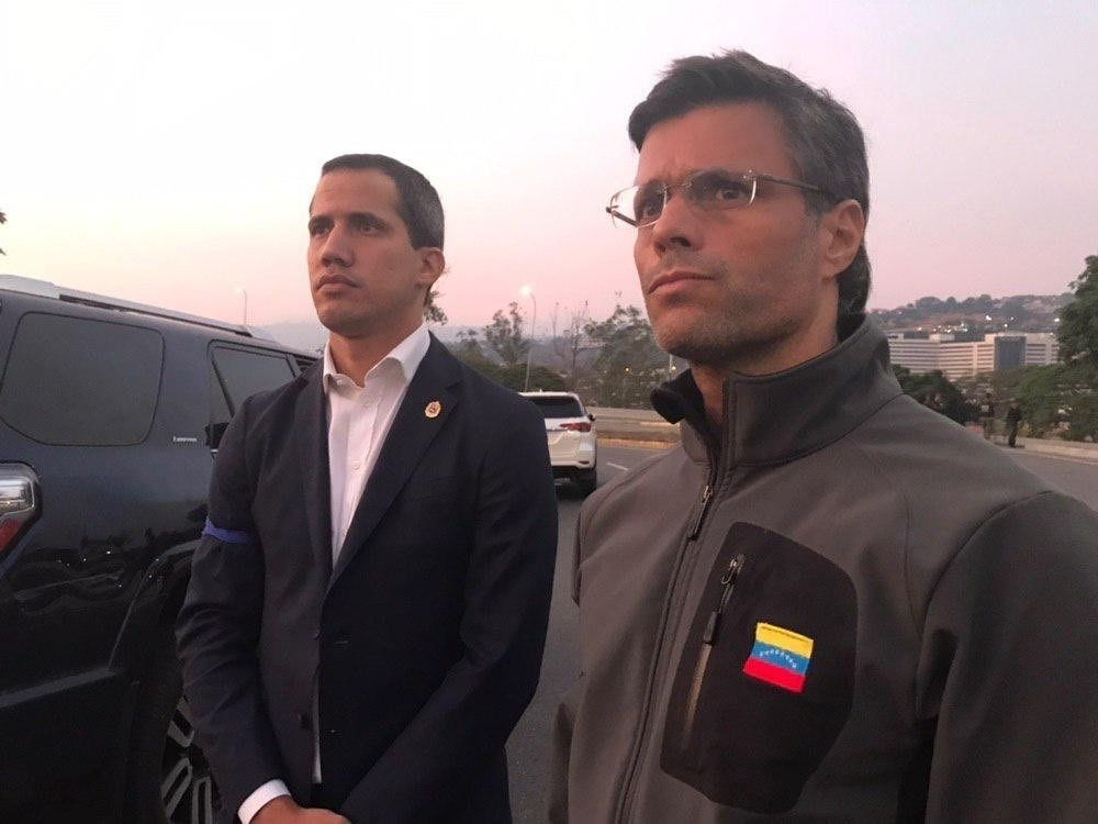 Juan guaidó con leopoldo lópez