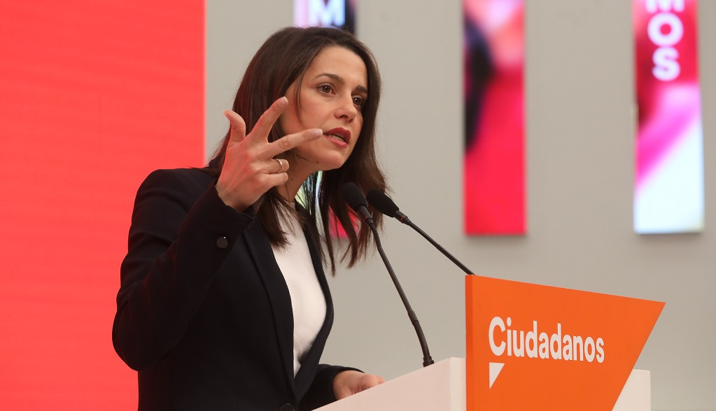 La portavoz de la Ejecutiva y Secretaria de Formación de Ciudadanos, Inés Arrimadas; ofrece una rueda de prensa tras la reunión del Comité Ejecutivo de Cs