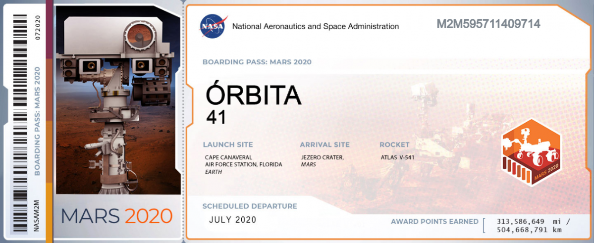 BoardingPass MyNameOnMars2020