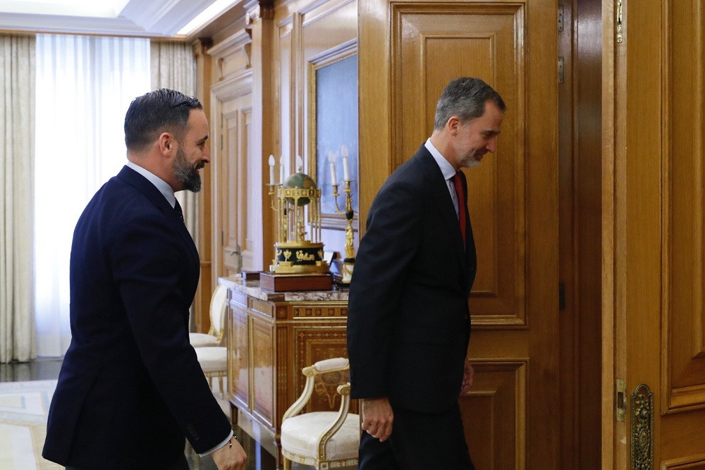 Santiago Abascal con el Rey en la Zarzuela