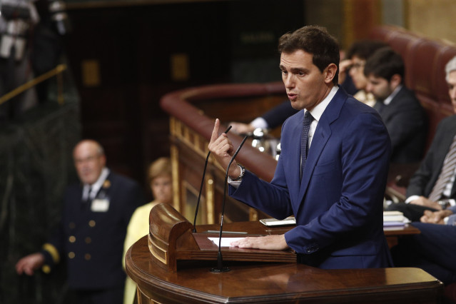 Albert Rivera  interviene en la segunda jornada de investidura de Sánchez