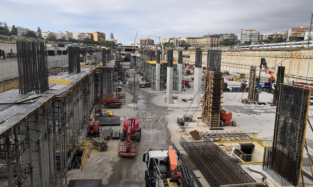 Las obras de la estación de la Sagrera