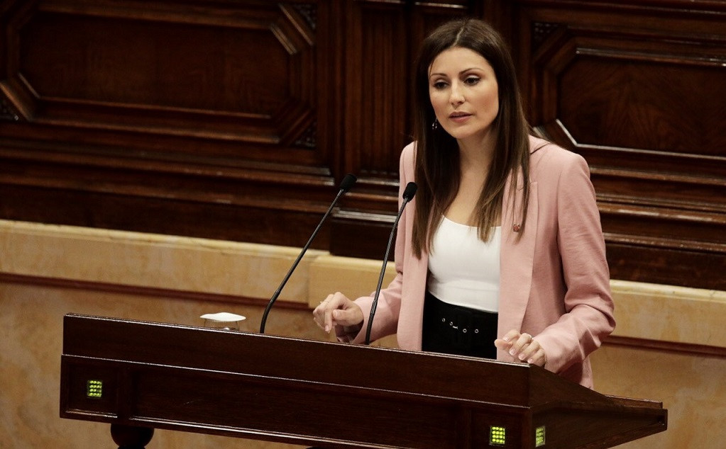 La líder de Cs en Catalunya, Lorena Roldán, interviene en la moción de censura del presidente Quim Torra