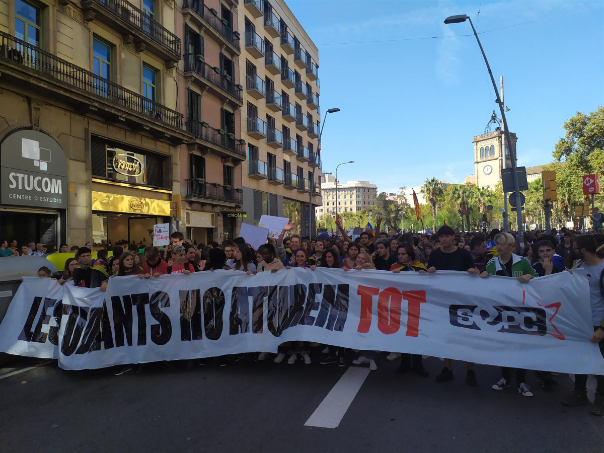 Estudiantes manifestación huelga octubre