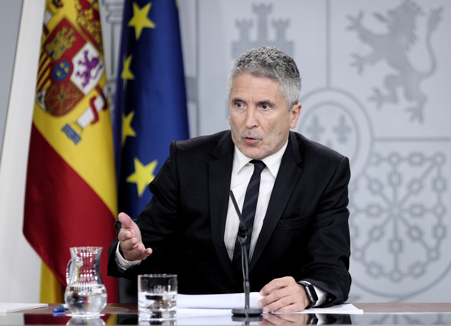 Rueda de prensa del ministro Grande Marlaska sobre los disturbios en Catalunya