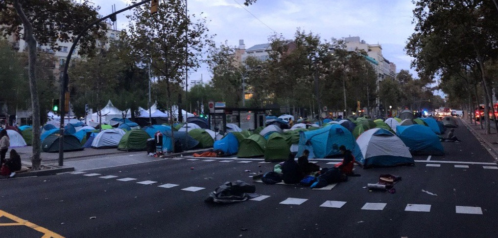 Acampada plaza Universitat Barcelona