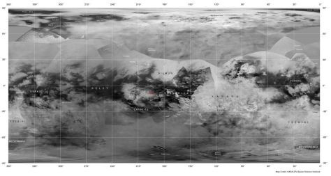 Mapa de Titu00e1n. Imagen de NASA