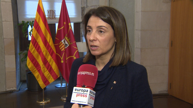 La portavoz del Govern y consellera de la Presidencia, Meritxell Budó, en una entrevista de Europa Press el 19 de enero de 2010 en el Palau de la Geeralitat en Barcelona