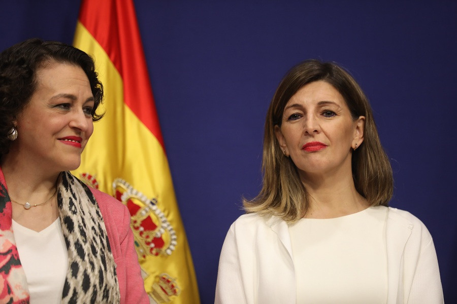 Magdalena Valerio y Yolanda Díaz