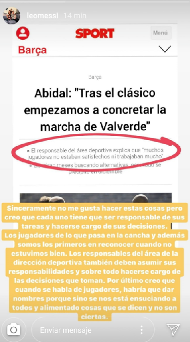 Respuesta de Messi a Abidal