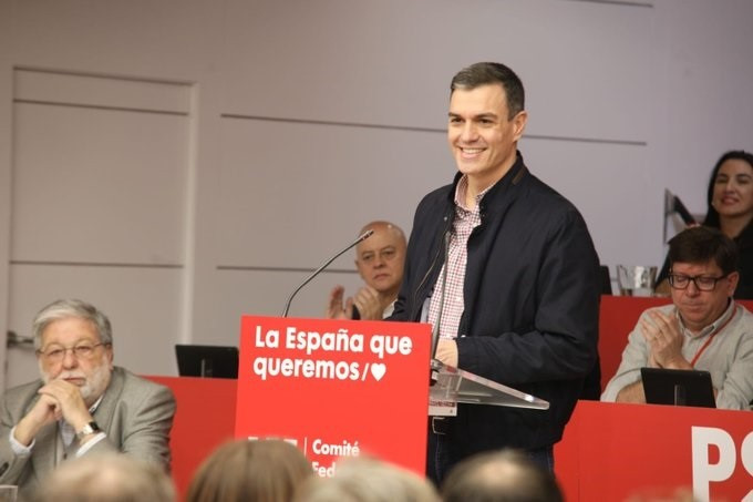 Pedro Sánchez se dirige al Comité Federal del PSOE