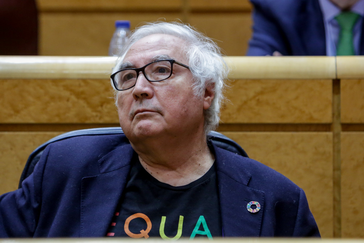 El ministro de Universidades, Manuel Castells, durante la sesión de control al Gobierno en el Senado, en Madrid (España) a 3 de marzo de 2020.