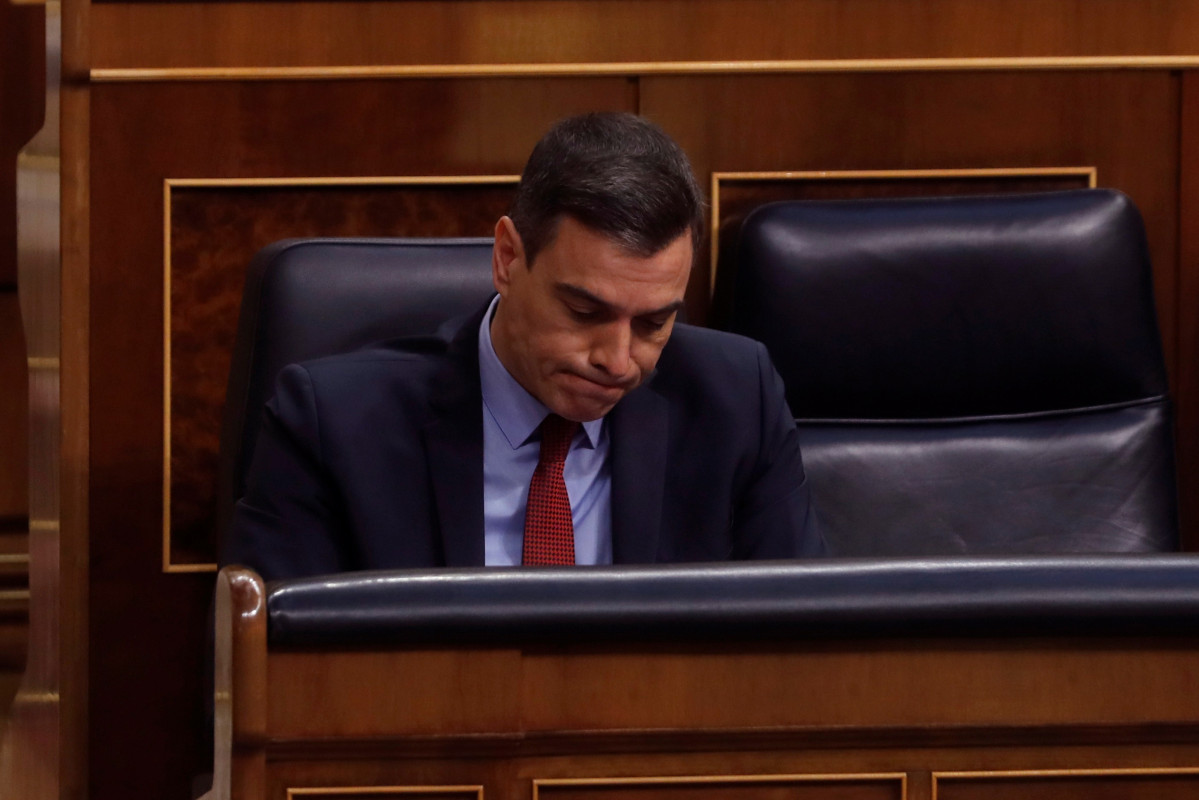 El presidente del Gobierno, Pedro Sánchez durante el pleno del Congreso este miércoles