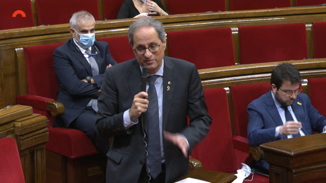 El presidente del Govern, Quim Torra, en el pleno del Parlament del 21 de mayo.