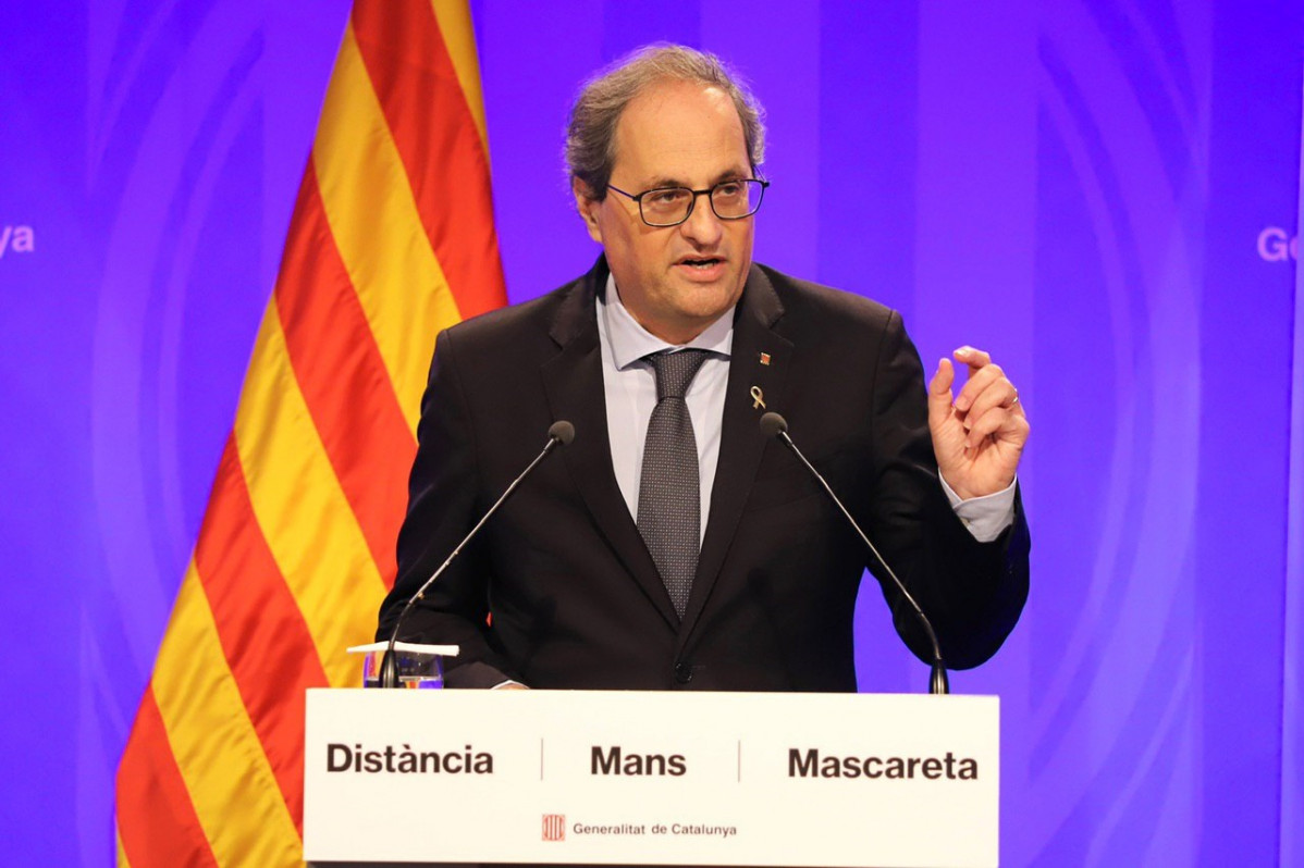 El president de la Generalitat, Quim Torra, en una conferència de premsa.