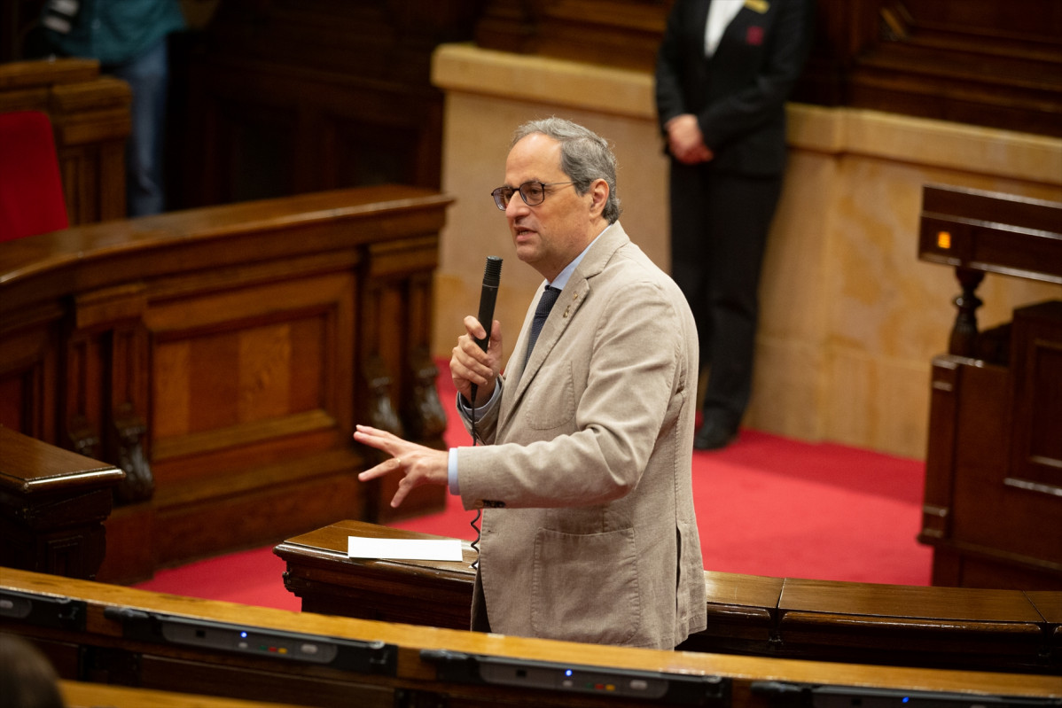 El president de la Generalitat, Quim Torra, al Parlament.