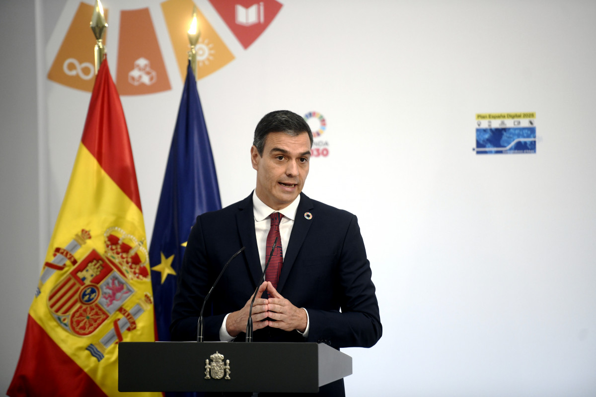 El presidente del Gobierno, Pedro Sánchez, preside la presentación de la agenda 'España Digital 2025’ en Moncloa, Madrid (España)