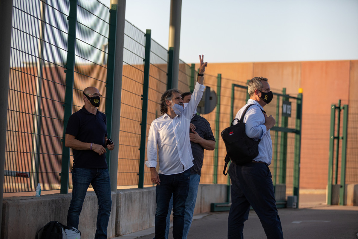 Los presos del 1-O, dentro del recinto penitenciario de Lledoners tras su comparecencia en Sant Joan de Vilatorrada, Barcelona, Catalunya (España), a 28 de julio de 2020.