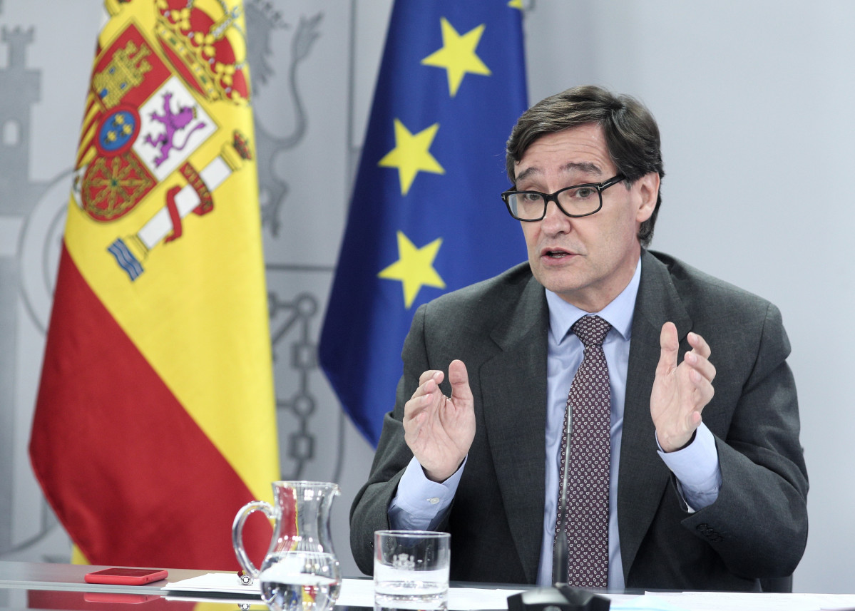 El ministro de Sanidad, Salvador Illa, comparece en rueda de prensa posterior al Consejo de ministros celebrado en Moncloa el 28 de julio de 2020