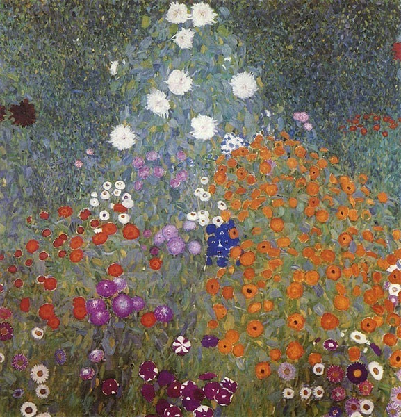 Jardín de flores, por Gustav Klimt