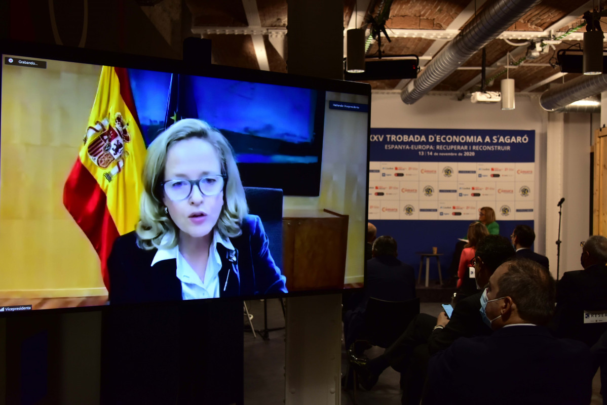 La ministra Nadia Calviño en la XXVa Trobada d'Economia a S'Agaró, que s'ha celebrat a Barcelona.