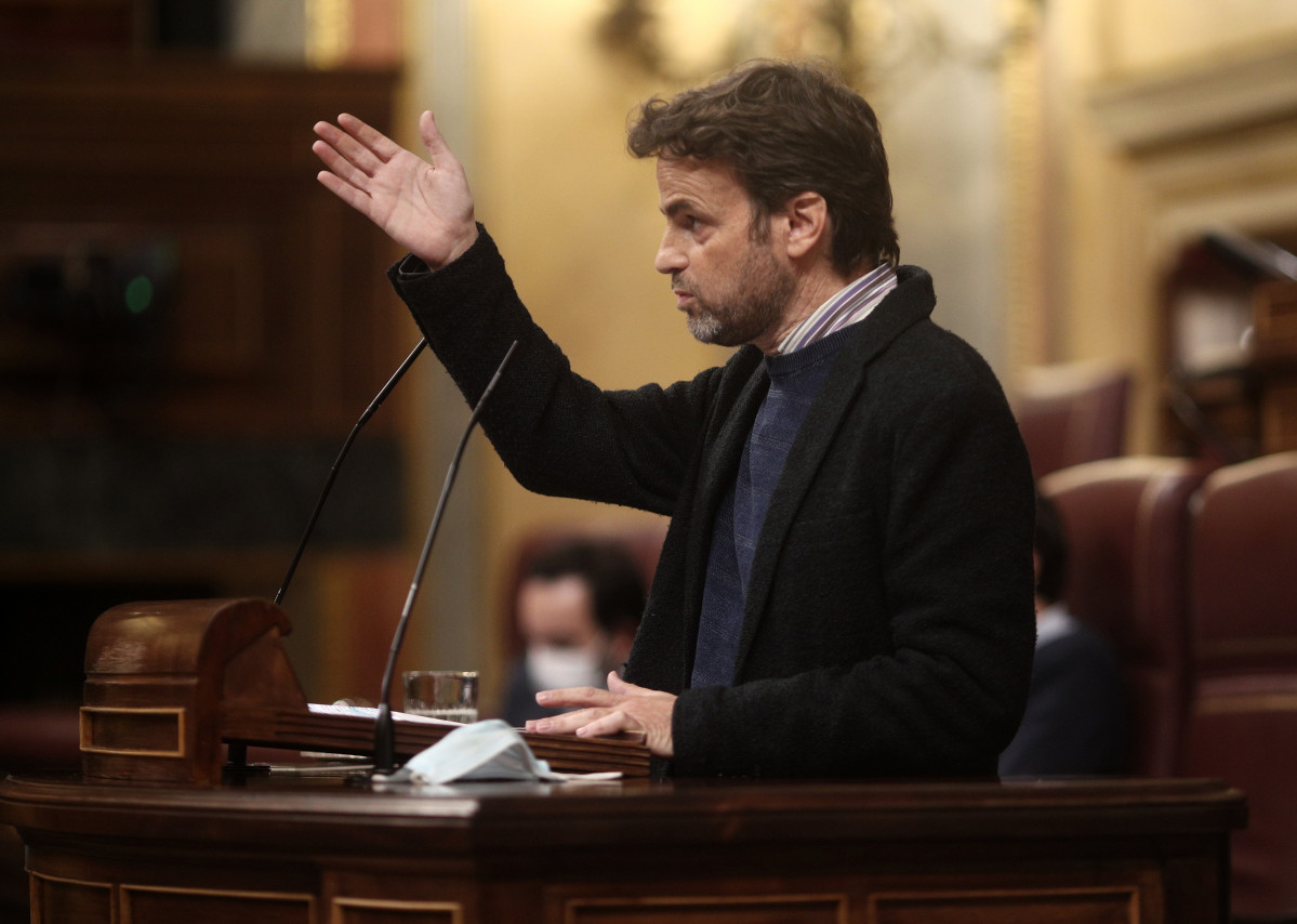 El presidente del grupo parlamentario de Unidas Podemos y líder de En Comú Podem -ECP-, Jaume Asens.