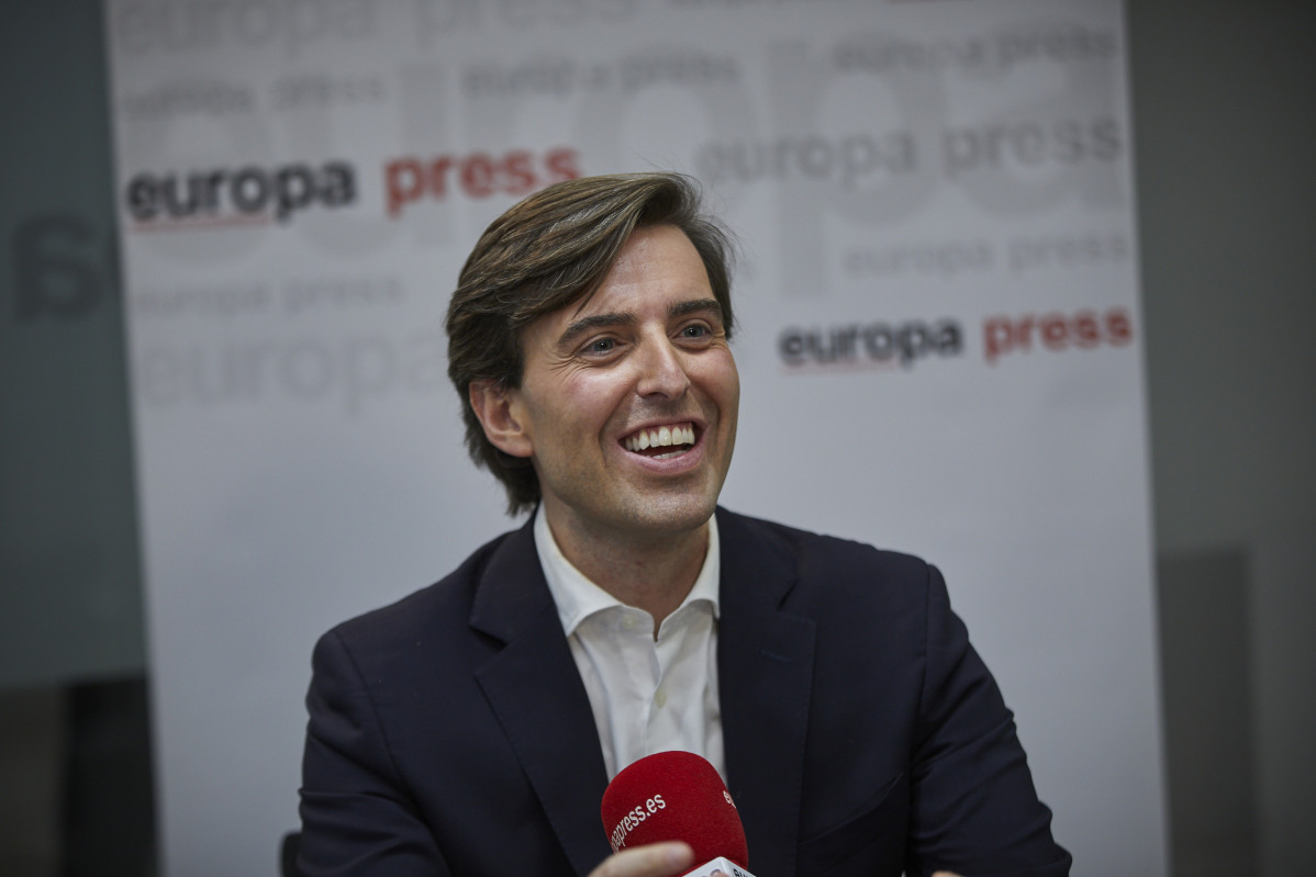 El vicesecretario de Comunicación del PP, Pablo Montesinos, durante una entrevista para Europa Press en la sede de la agencia, en Madrid (España), a 3 de diciembre de 2020.