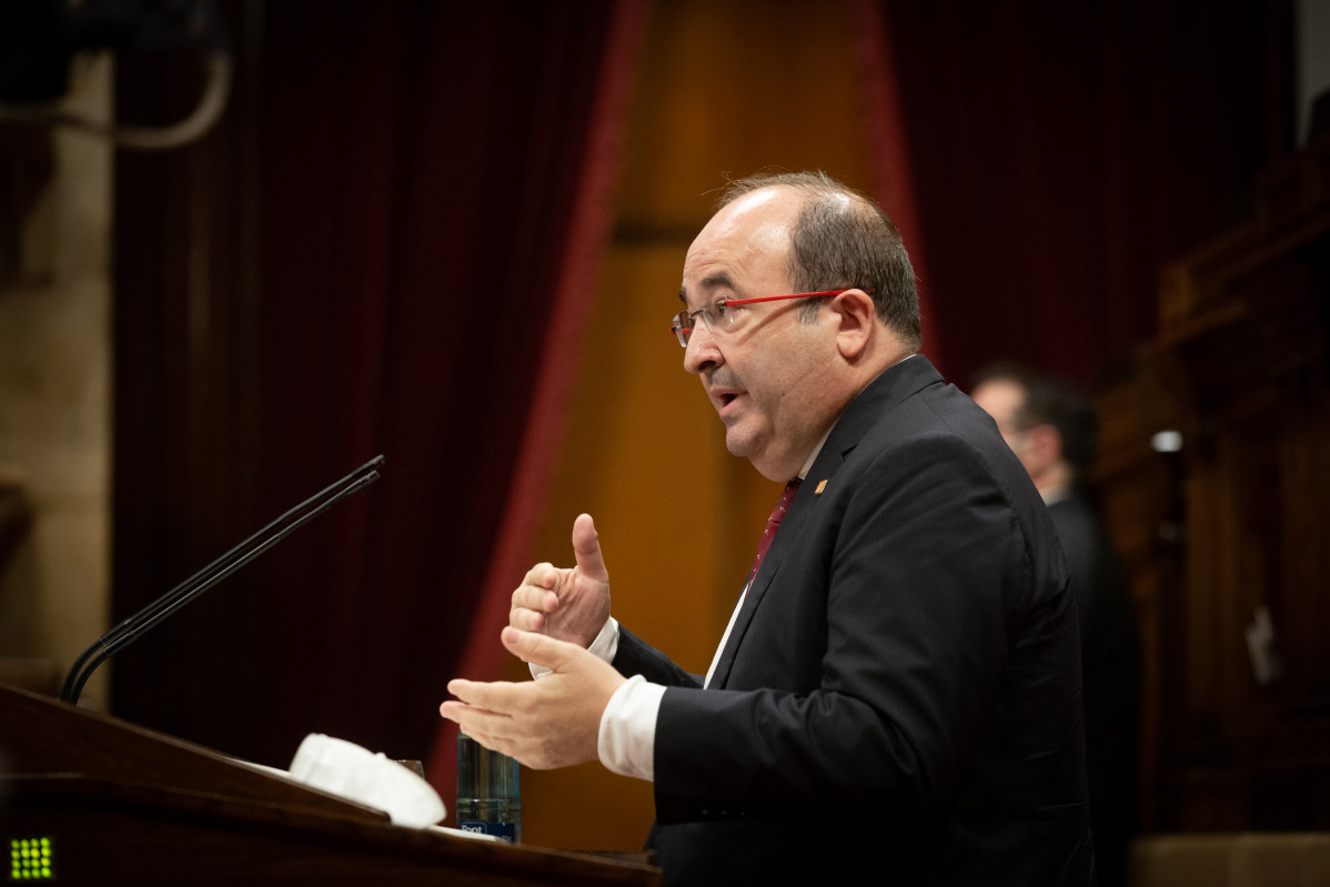 El secretario primero del PSC, Miquel Iceta, durante su intervención en el Debate de Política General (DPG) en el Parlament, en Barcelona, Catalunya (España), a 16 de septiembre de 2020.