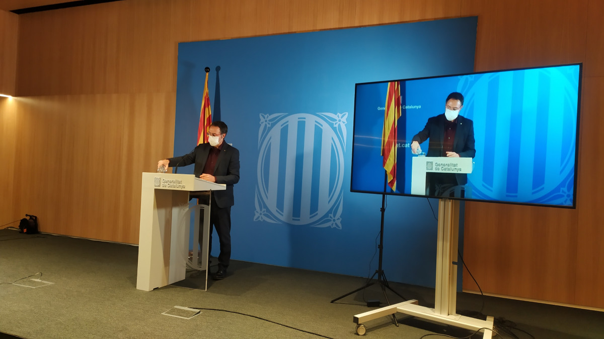 El secretario de Medidas Penales, Reinserción y Atención a la Víctima de la Generalitat, Armand Calderó, en rueda de prensa el 14 de enero de 2021.