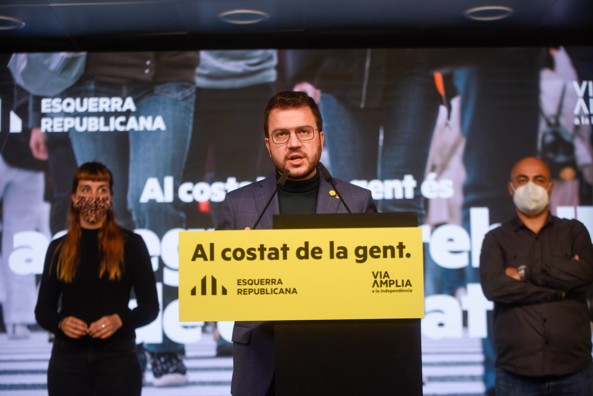 Archivo - El vicepresidente de la Generalitat en funciones y candidato de ERC a la Presidencia, Pere Aragonès, en un acto telemático.