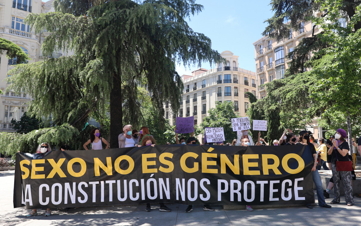 La Alianza contra el Borrado de Mujeres protestan ante el Congreso contra la Ley Trans