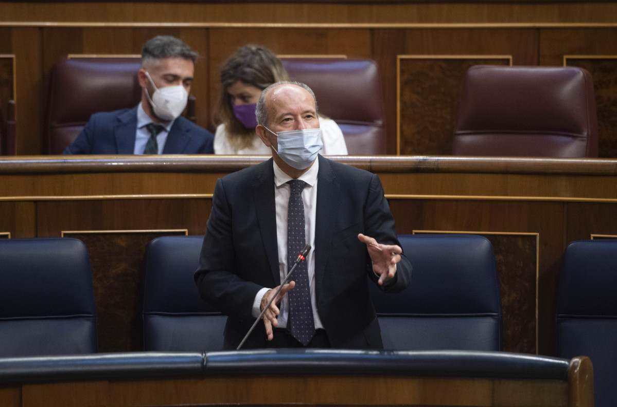 El ministro de Justicia, Juan Carlos Campo, en una sesión plenaria en el Congreso de los Diputados.