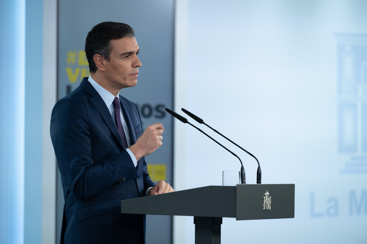 Archivo - Pedro Sánchez en rueda de prensa.