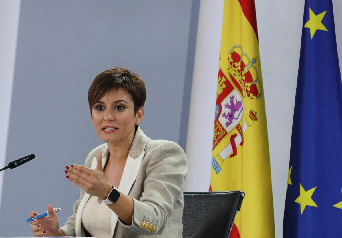 La ministra Portavoz, Isabel Rodríguez, ofrece una rueda de prensa posterior a la reunión del Consejo de Ministros, en el Palacio de La Moncloa, a 27 de septiembre de 2022, en Madrid