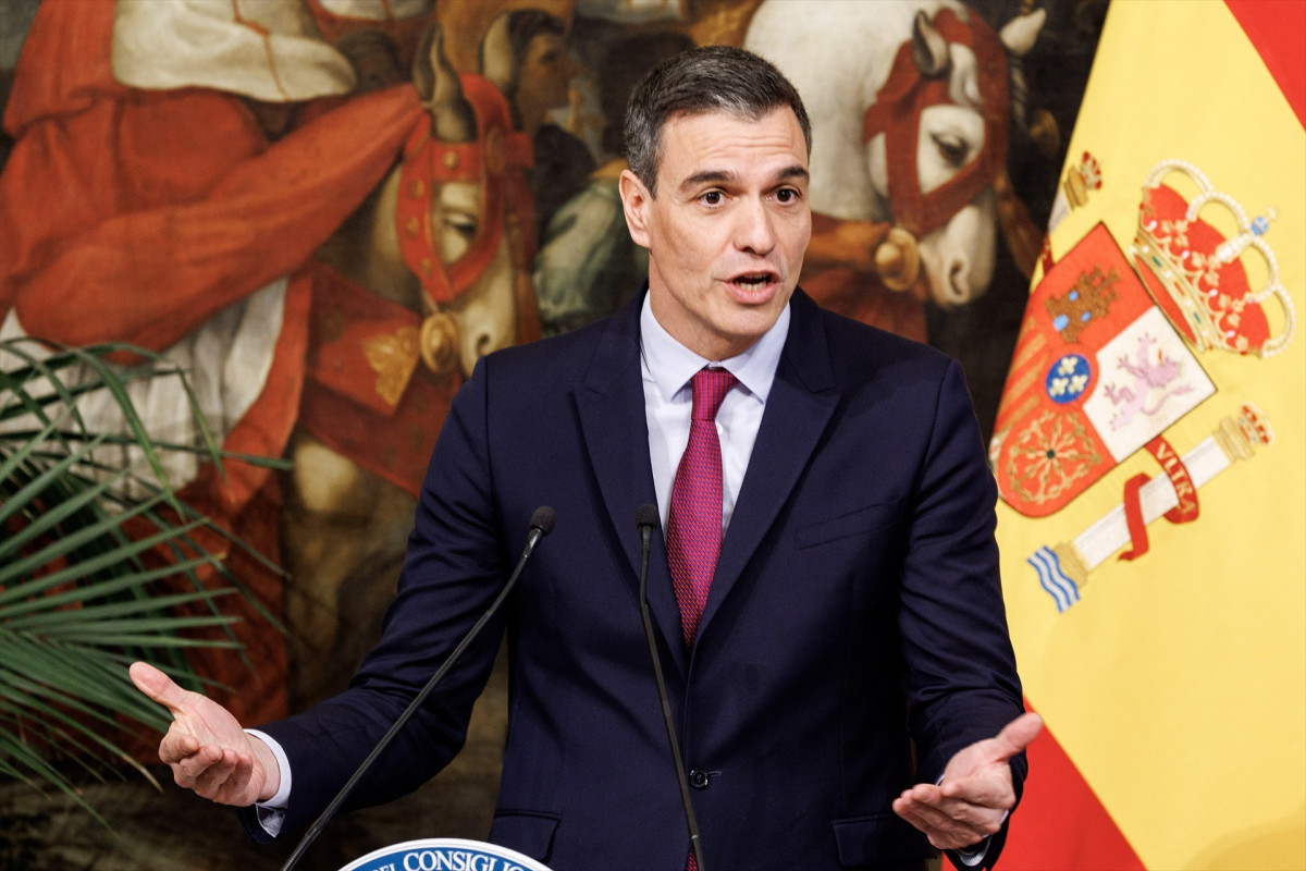 EuropaPress 5103710 05 april 2023 italy rome spanish prime minister pedro sanchez speaks at